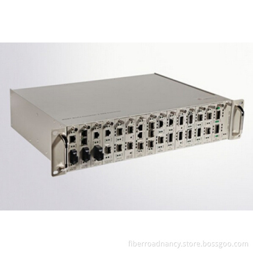 Full Duplex Manageable Media Converters ST SC , 16 Port Network Switch Rack
